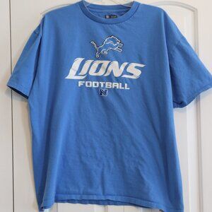 NFL Team Apparel Detroit Lions Blue Short Sleeve Graphic Tee Size XL